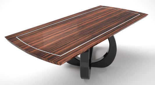 Design-Esstisch mit geschwungenem Fuß