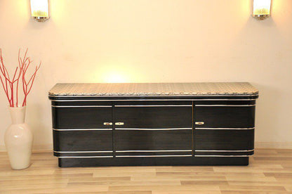 Art Deco Sideboard mit bezogener Platte