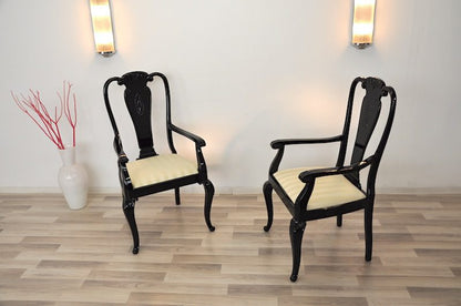 Paar neu gepolsterter Art-Deco-Stühle