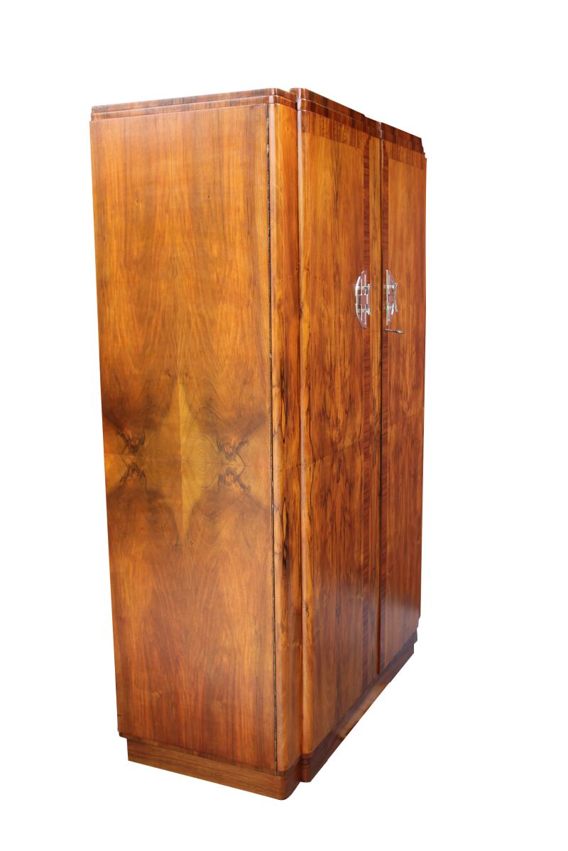 Art Deco Wurzelholz Schrank