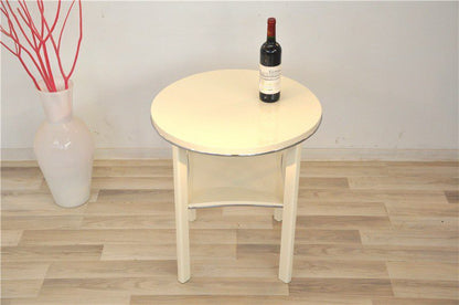 Art Deco Beistelltisch in creme weiß