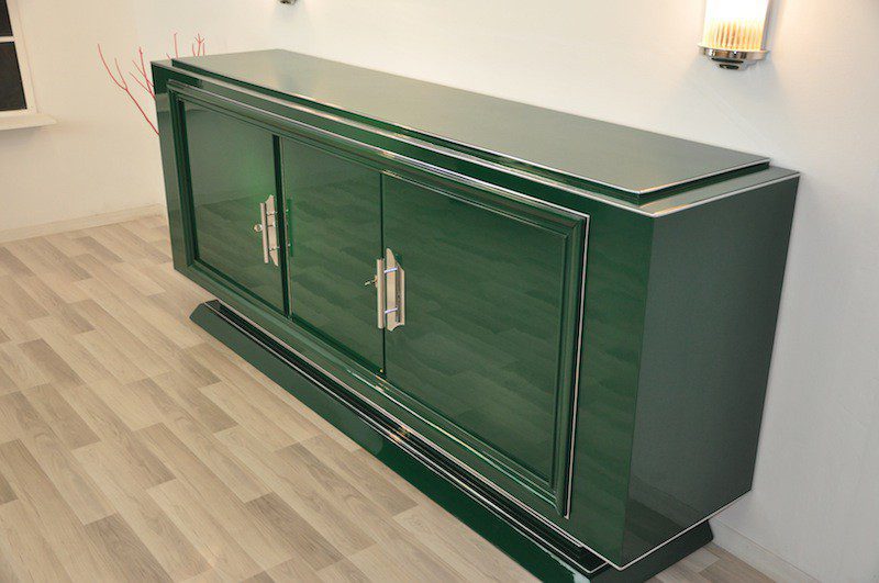 Art Deco Stil Sideboard in Jaguar Racing Green