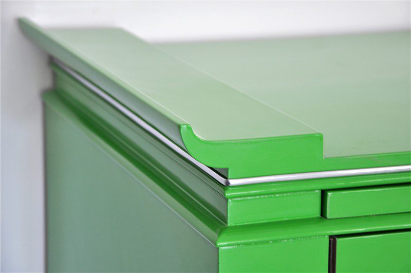Exklusives und einzigartiges Art Deco Sideboard in Giftgrün