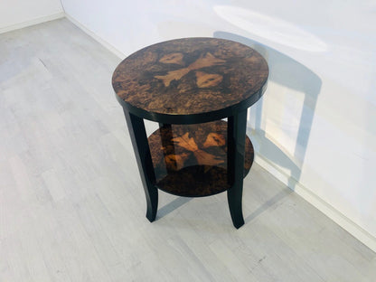 Art Deco Beistelltisch mit einzigartiger Nussbaumplatte