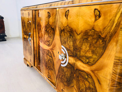 Wurzelholz Art Deco Sideboard aus Frankreich