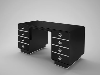 Schwarzer Art Deco Design Schreibtisch