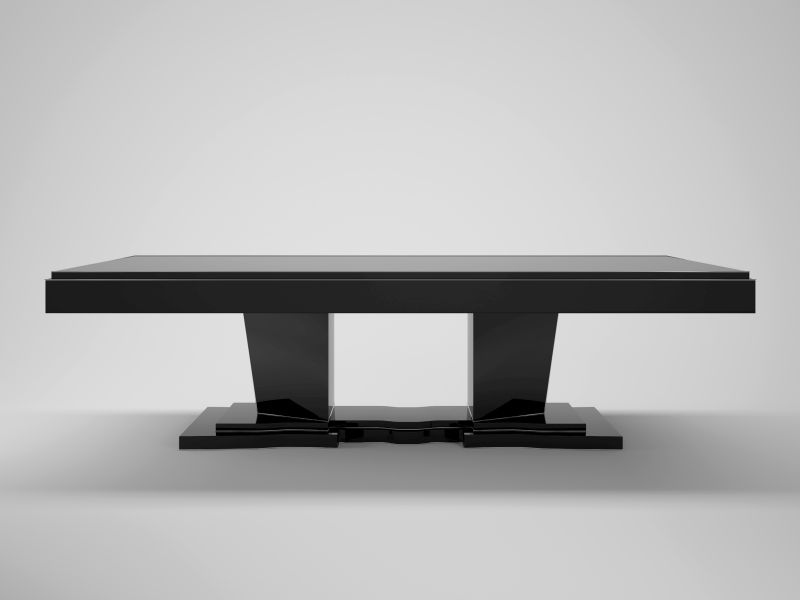 Schwarzer XXL Art Deco Design Esstisch