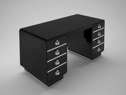 Schwarzer Art Deco Design Schreibtisch