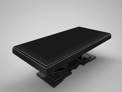 Schwarzer XXL Art Deco Design Esstisch