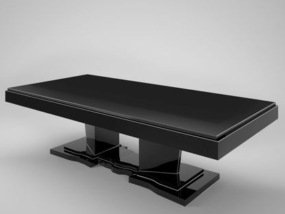Schwarzer XXL Art Deco Design Esstisch