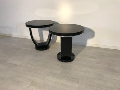 Schwarze Art Deco Beistelltische