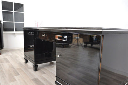 Hochglanz-Art-Deco-Schreibtisch mit Klavierlack