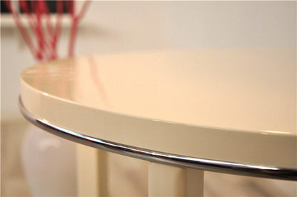 Art Deco Beistelltisch in creme weiß