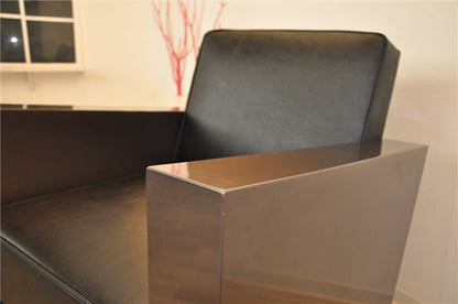 Art Deco Sessel in dunklem Silberton