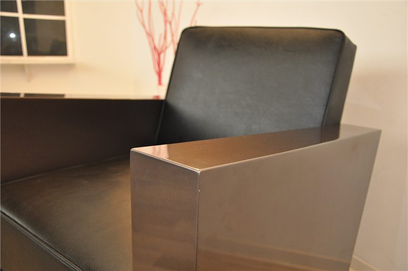 Sessel im Art-déco-Stil in Dunkelsilber