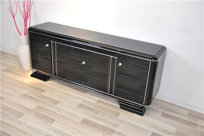 Art Deco Lowboard mit Lacobelglasplatte