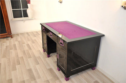 Art Deco Ladies Desk Black / Lilac