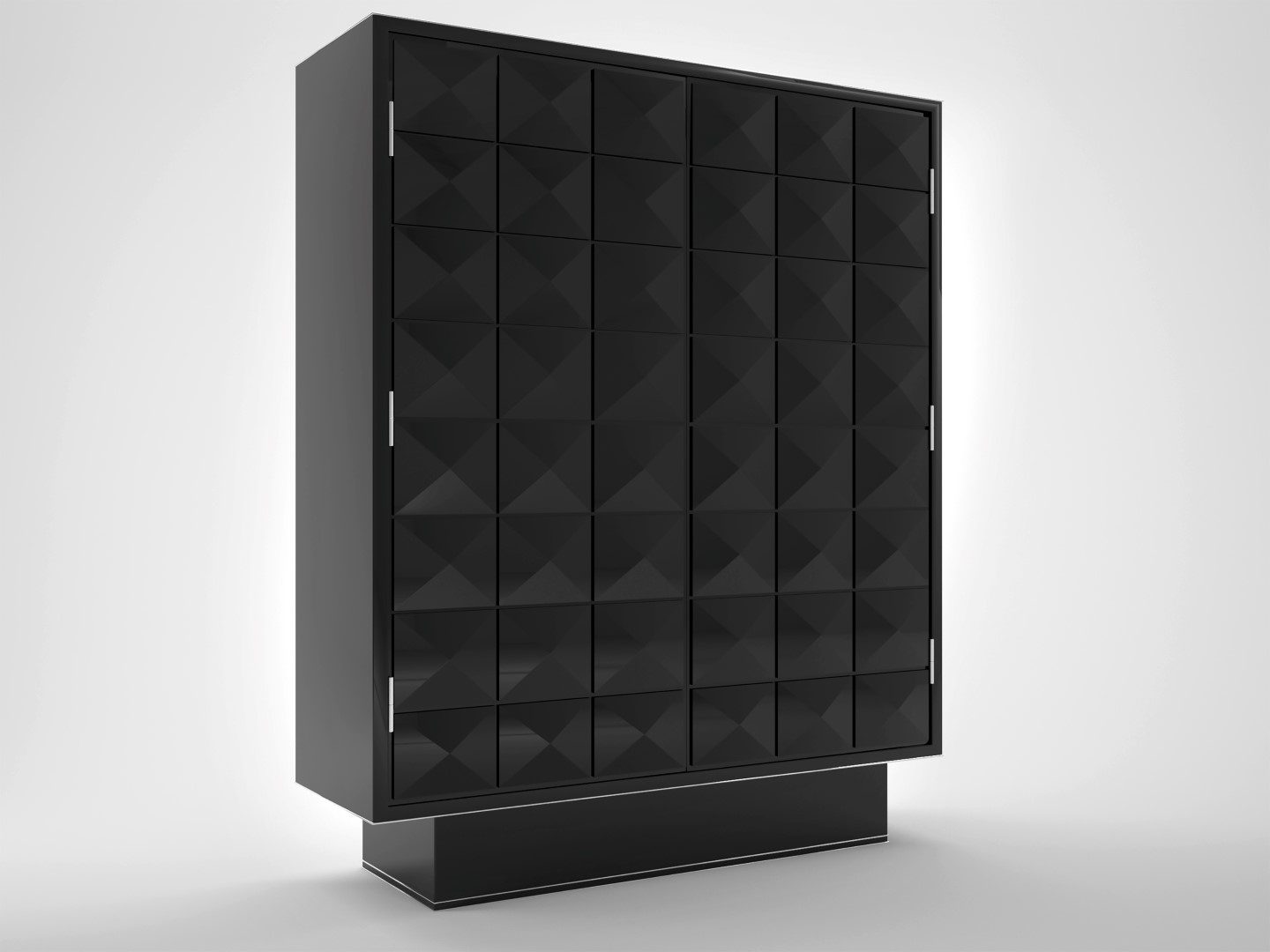 Schwarzer Klavierlack Design Schrank