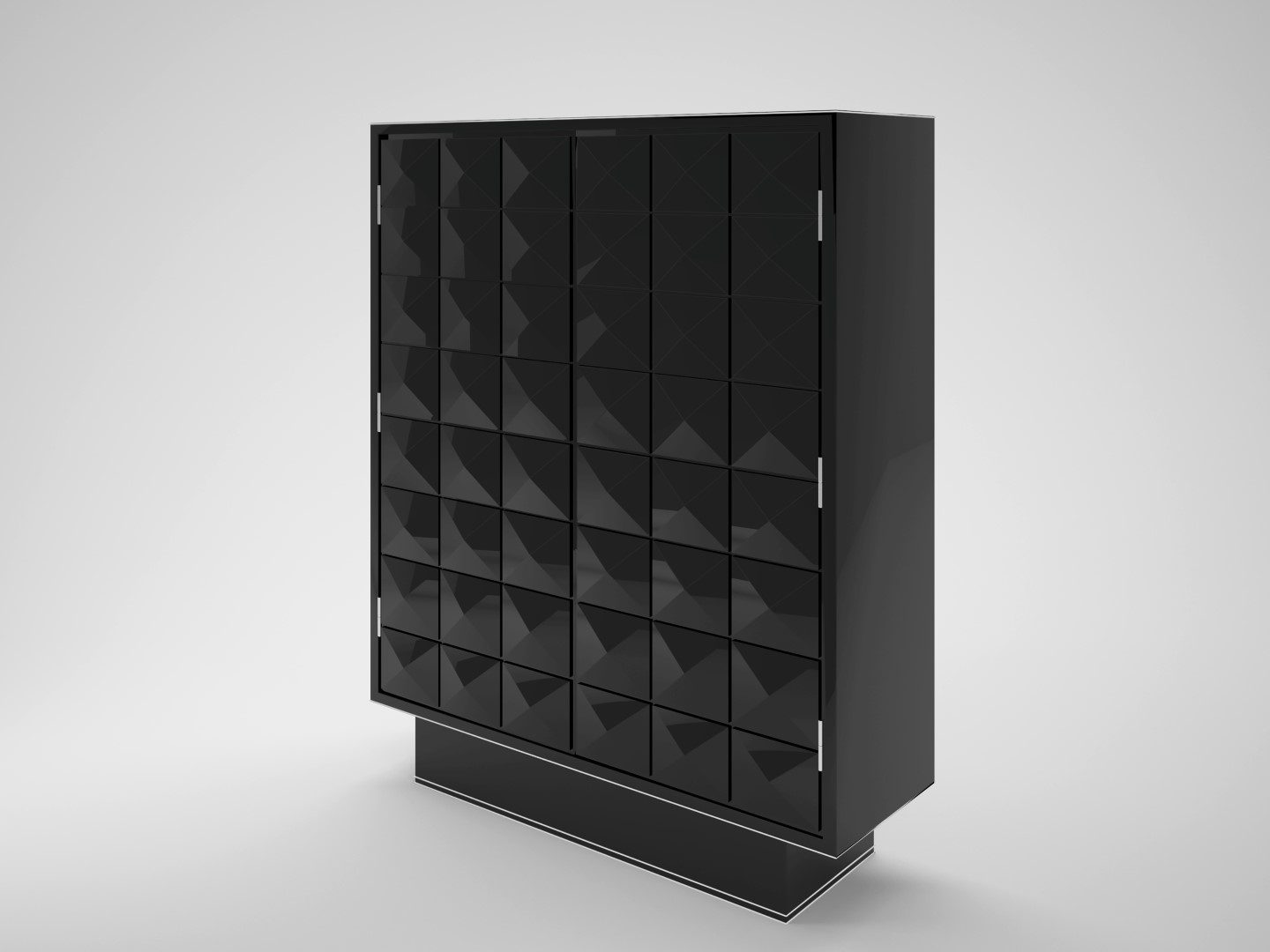 Schwarzer Klavierlack Design Schrank