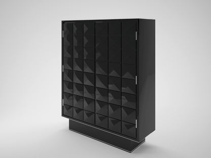 Schwarzer Klavierlack Design Schrank