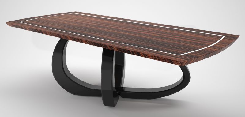 Design-Esstisch mit geschwungenem Fuß