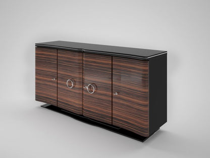 Geschwungenes Makassar Art Deco Design Sideboard