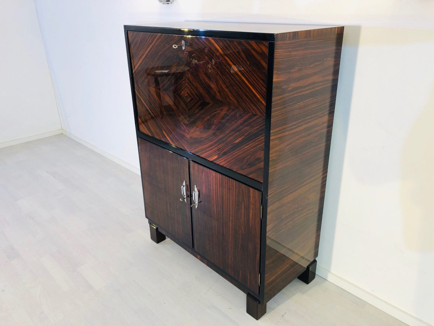 1925 Art Deco Makassar Sekretär aus Reutlingen - Hochglanz Finish