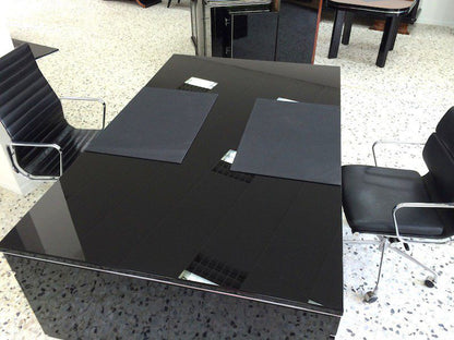 Bauhaus Design Partnerdesk XXL Hochglanz Schwarz