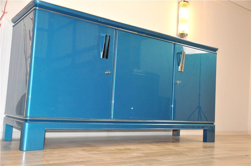 Art Deco Sideboard in Stahlblau