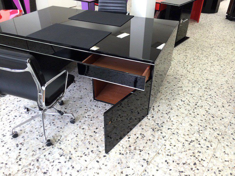 Bauhaus Design Partnerdesk XXL Hochglanz Schwarz