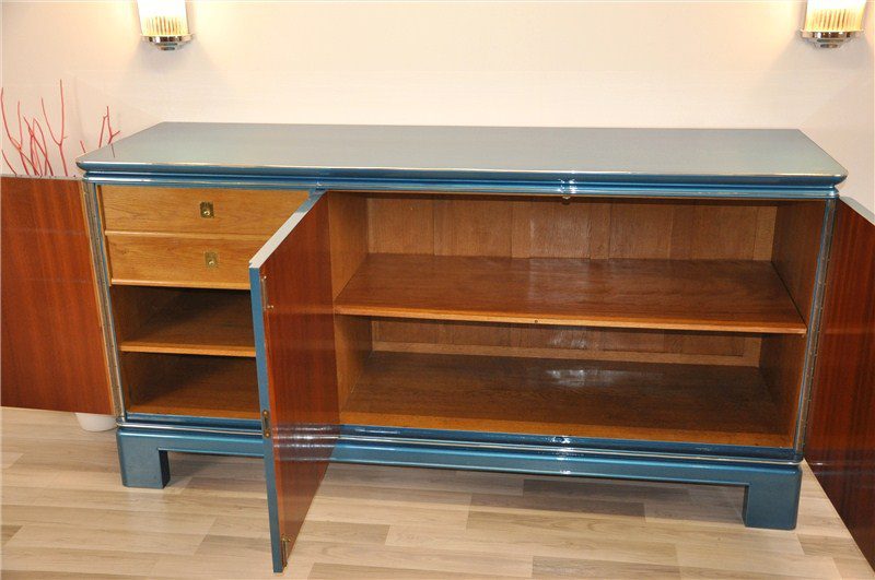 Art Deco Sideboard in Stahlblau