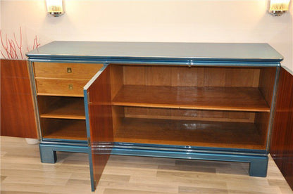Art Deco Sideboard in Stahlblau