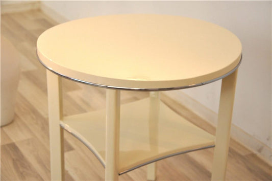 Weißer Beistelltisch im Art-Deco-Stil