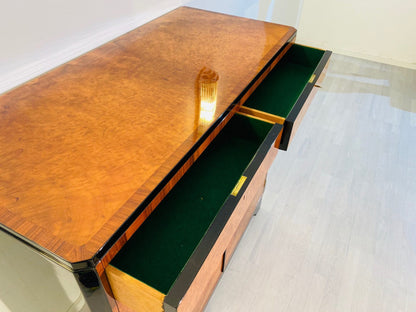 Art Deco Herrenkommode Wurzelholz und Klavierlack