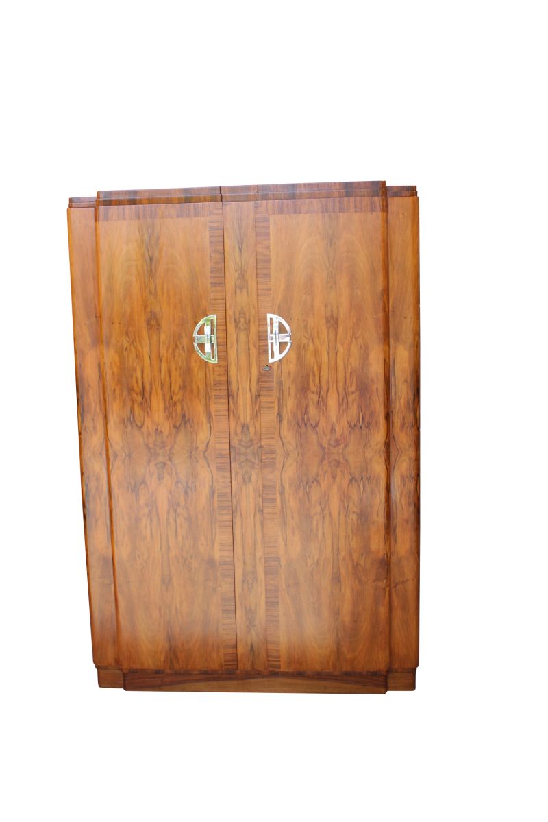 Art Deco Wurzelholz Schrank