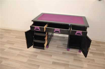 Art Deco Ladies Desk Black / Lilac