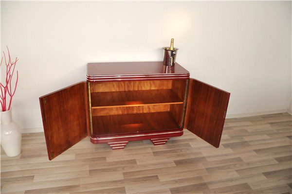 Art Deco Style Commode in Fire Red