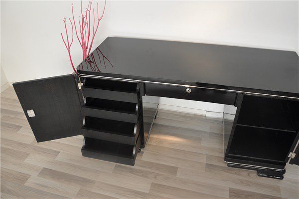 Schmaler Art Deco Schreibtisch