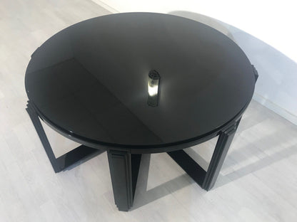 Art Deco inspirierter Couchtisch oder Beistelltisch in Hochglanz Schwarz