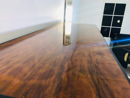 1930er Art Deco Vitrinen Schrank aus Nussbaumholz