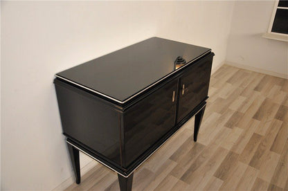 High Gloss Art Deco Commode with Red Interior