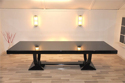 Esstisch im Art-Deco-Design mit 12 passenden Stühlen