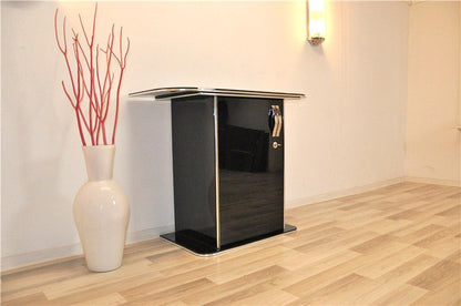 Schwarzer Art-Deco-Konsolenschrank Chromline