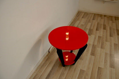 Einmailger Art Deco-Beistelltisch in Feuerrot