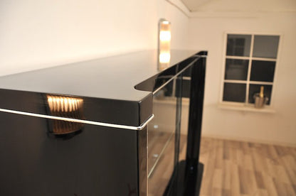 Art Deco Display Cabinet with a Groove and Lighting