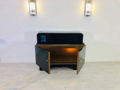 Schwarze 1930er Art Deco Bar aus Frankreich
