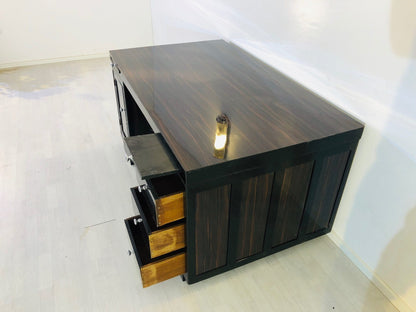 Art Deco Schreibtisch aus Makassar-Holz mit Hochglanz-Finish