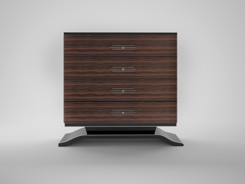 Makassar Holz Kommode im Art Deco Design