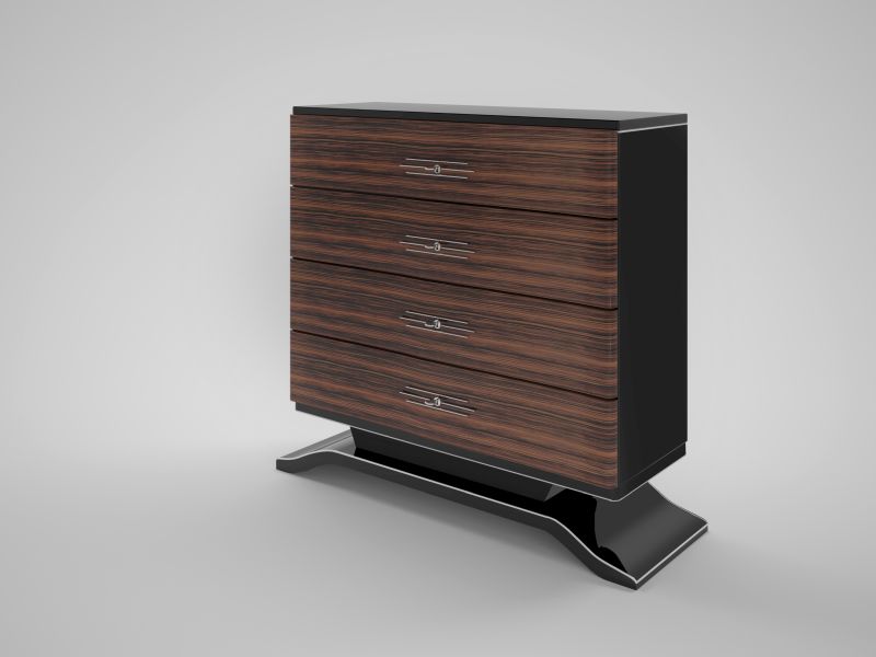 Makassar Holz Kommode im Art Deco Design