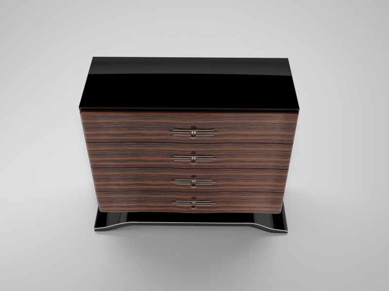 Makassar Holz Kommode im Art Deco Design
